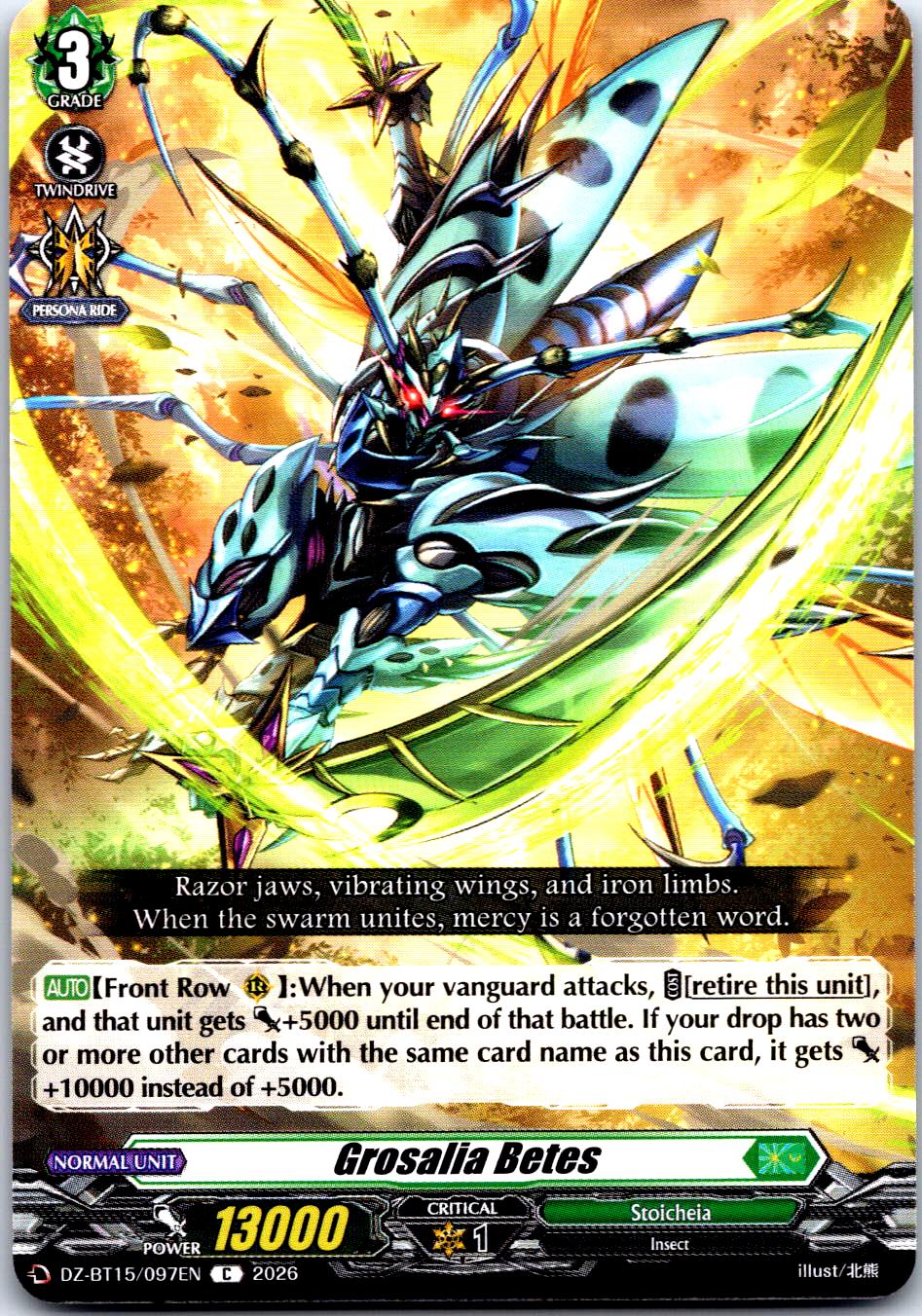 GROSALIA BETES DZ-BT15/097EN C CARDFIGHT!! VANGUARD LP