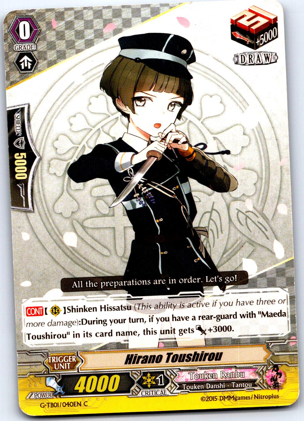 HIRANO TOUSHIROU G-TB01/040EN C CARDFIGHT!! VANGUARD MP