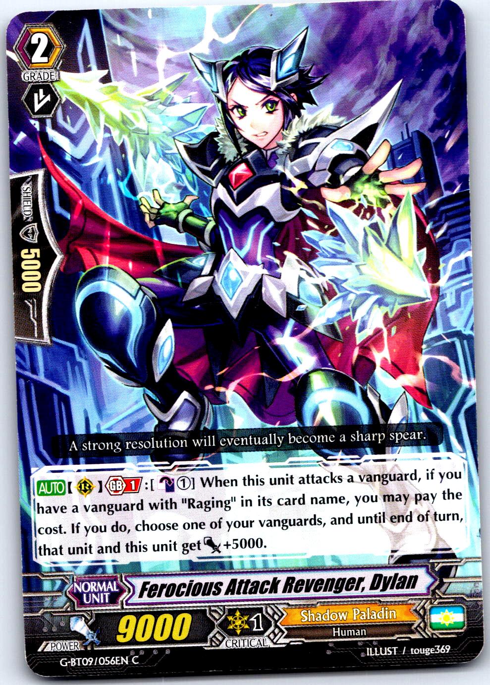 FEROCIOUS ATTACK REVENGER, DYLAN G-BT09/056EN C CARDFIGHT!! VANGUARD MP