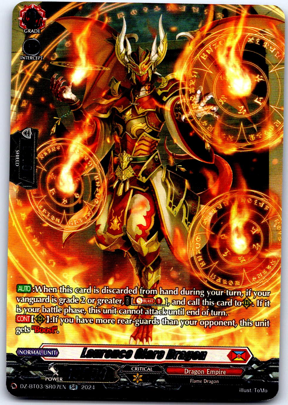 LAURENCE GLARE DRAGON (SR) DZ-BT03/SR07EN SILVER RARE CARDFIGHT!! VANGUARD MP