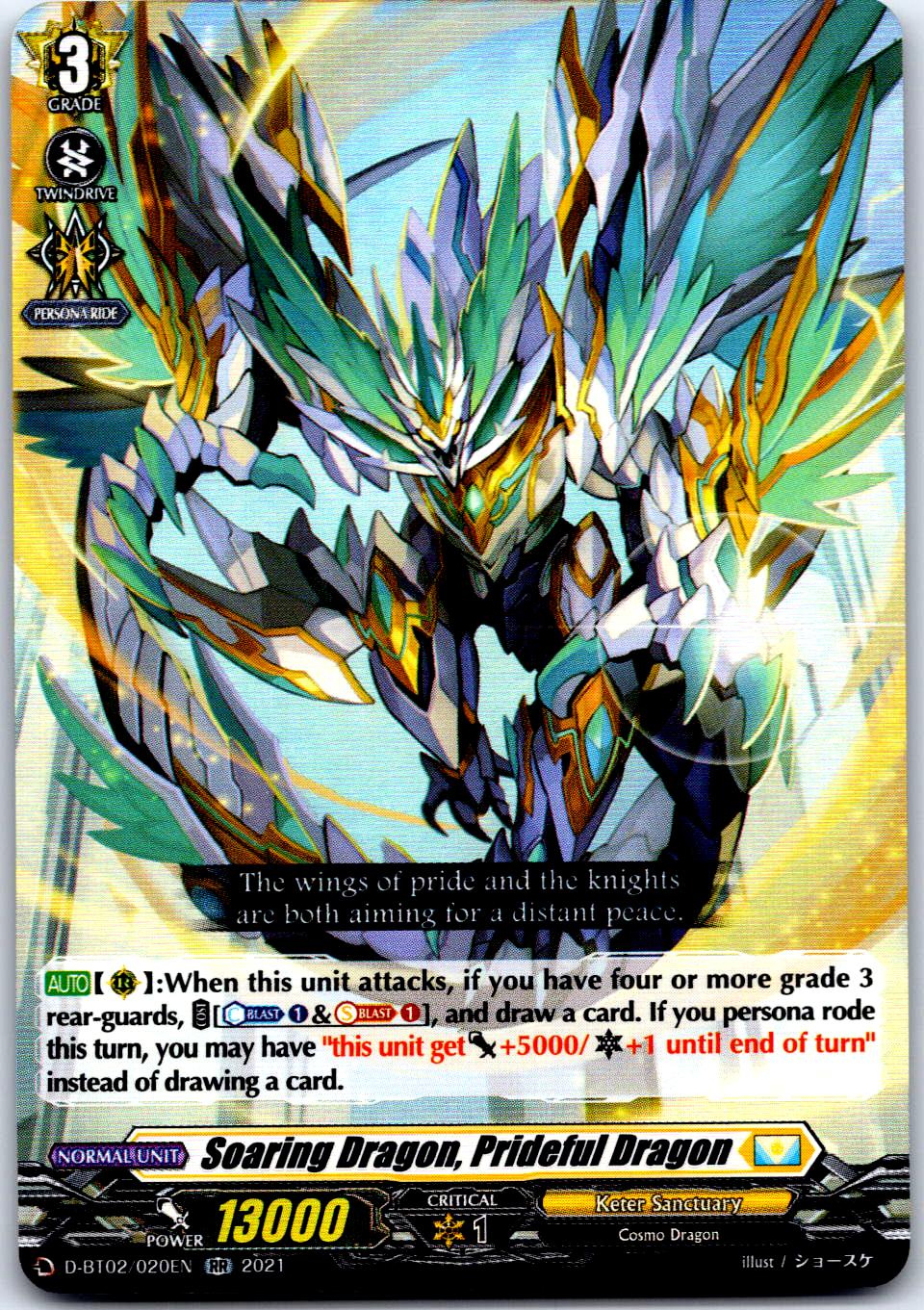 SOARING DRAGON, PRIDEFUL DRAGON D-BT02/020EN RR CARDFIGHT!! VANGUARD MP