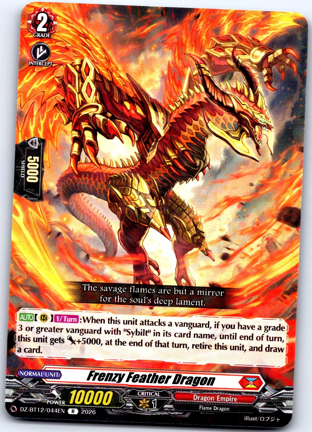 FRENZY FEATHER DRAGON DZ-BT12/044EN R CARDFIGHT!! VANGUARD LP