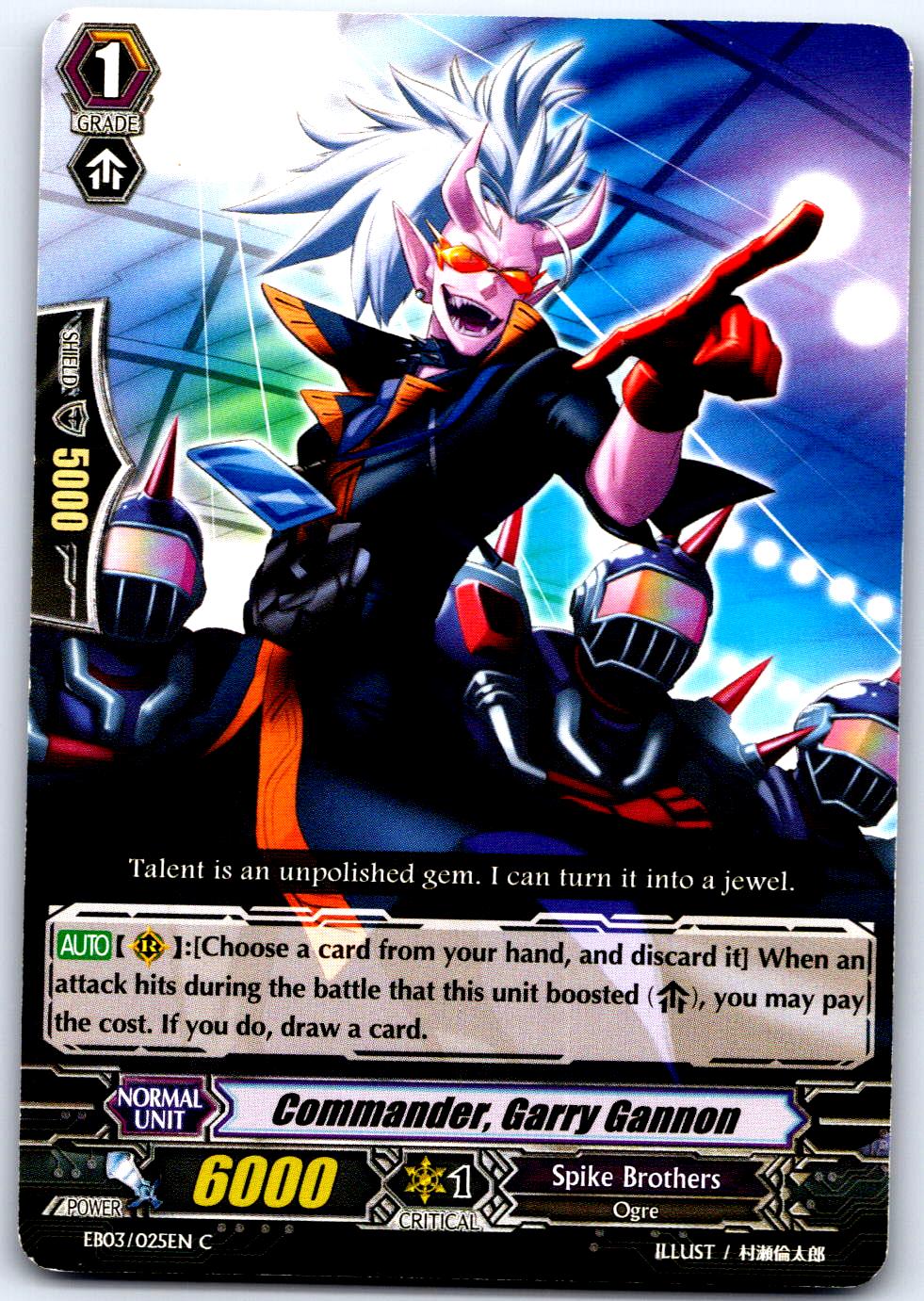 COMMANDER, GARRY GANNON EB03/025EN C CARDFIGHT!! VANGUARD HP