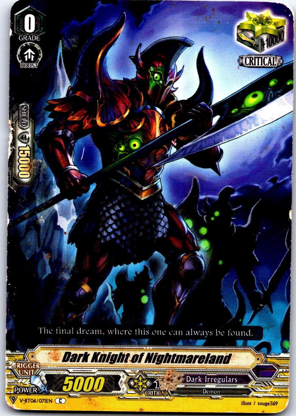 DARK KNIGHT OF NIGHTMARELAND V-BT06/071EN C CARDFIGHT!! VANGUARD HP