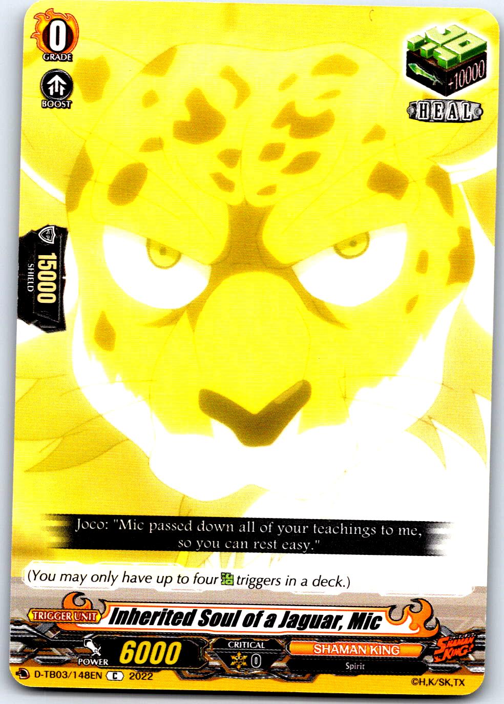 INHERITED SOUL OF A JAGUAR, MIC D-TB03/148EN C CARDFIGHT!! VANGUARD MP