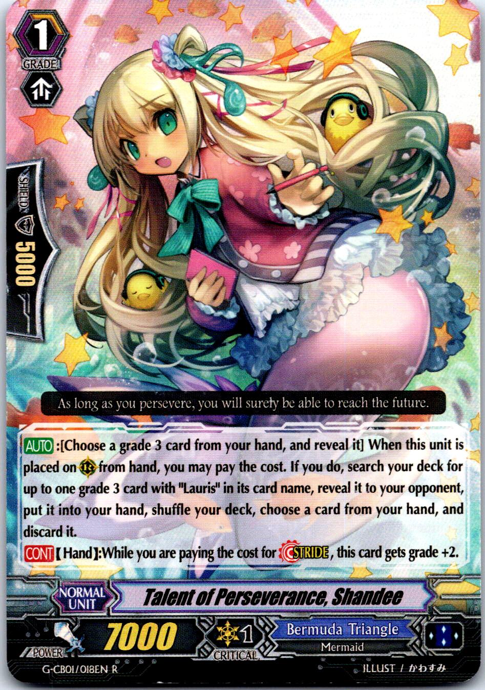 TALENT OF PERSEVERANCE, SHANDEE G-CB01/018EN R CARDFIGHT!! VANGUARD MP