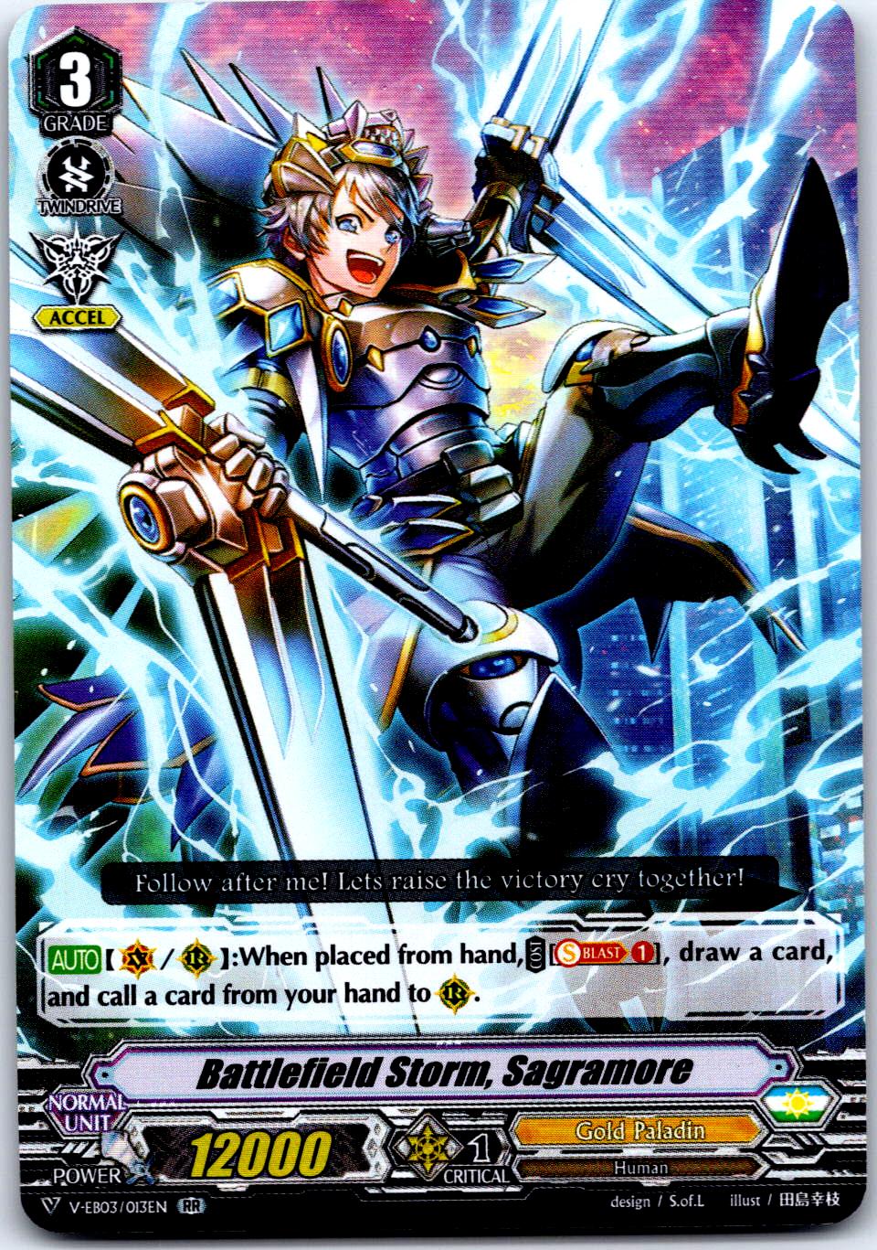 BATTLEFIELD STORM, SAGRAMORE V-EB03/013EN RR CARDFIGHT!! VANGUARD MP