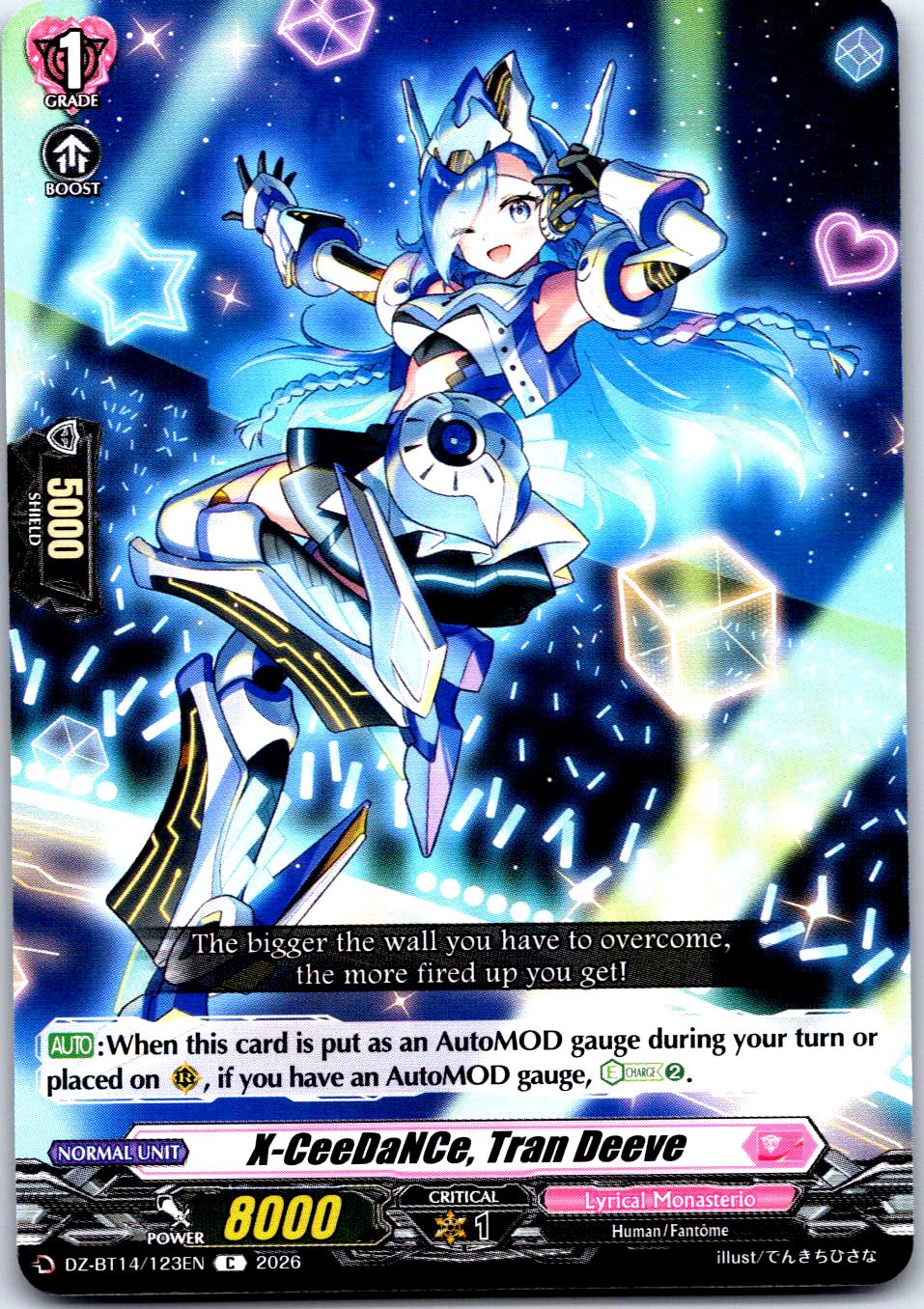 X-CEEDANCE, TRAN DEEVE DZ-BT14/123EN C CARDFIGHT!! VANGUARD LP