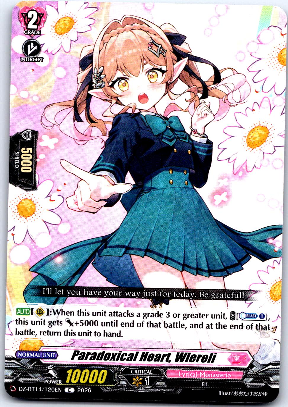 PARADOXICAL HEART, WIERELI DZ-BT14/120EN C CARDFIGHT!! VANGUARD MP