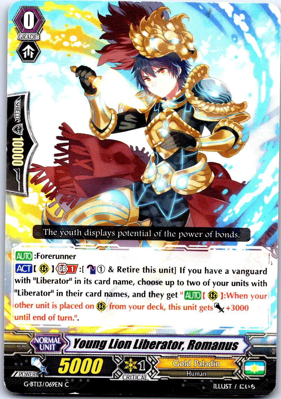 YOUNG LION LIBERATOR, ROMANUS G-BT13/069EN C CARDFIGHT!! VANGUARD MP