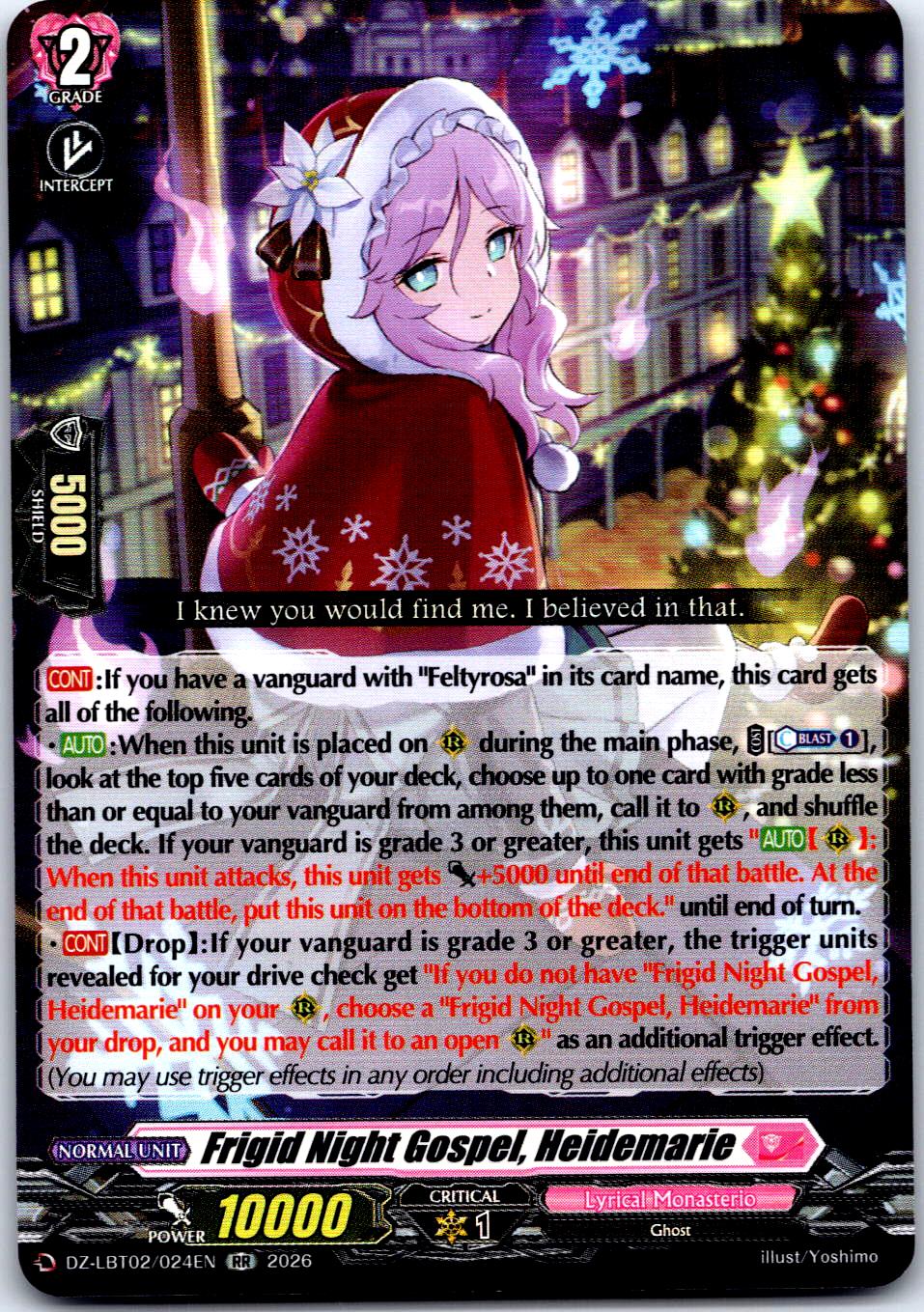 FRIGID NIGHT GOSPEL, HEIDEMARIE DZ-LBT02/024EN RR CARDFIGHT!! VANGUARD MP