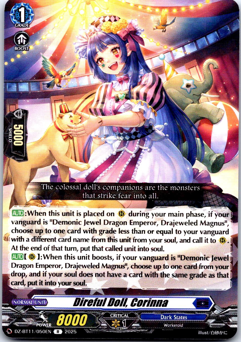 DIREFUL DOLL, CORINNA DZ-BT11/050EN R CARDFIGHT!! VANGUARD MP