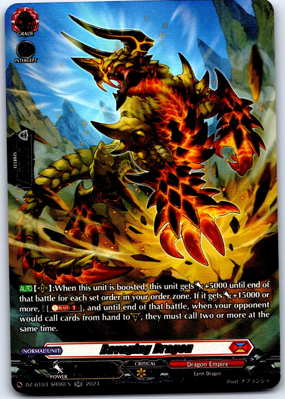 RAVAGING DRAGON (SR) DZ-BT03/SR06EN SILVER RARE CARDFIGHT!! VANGUARD MP