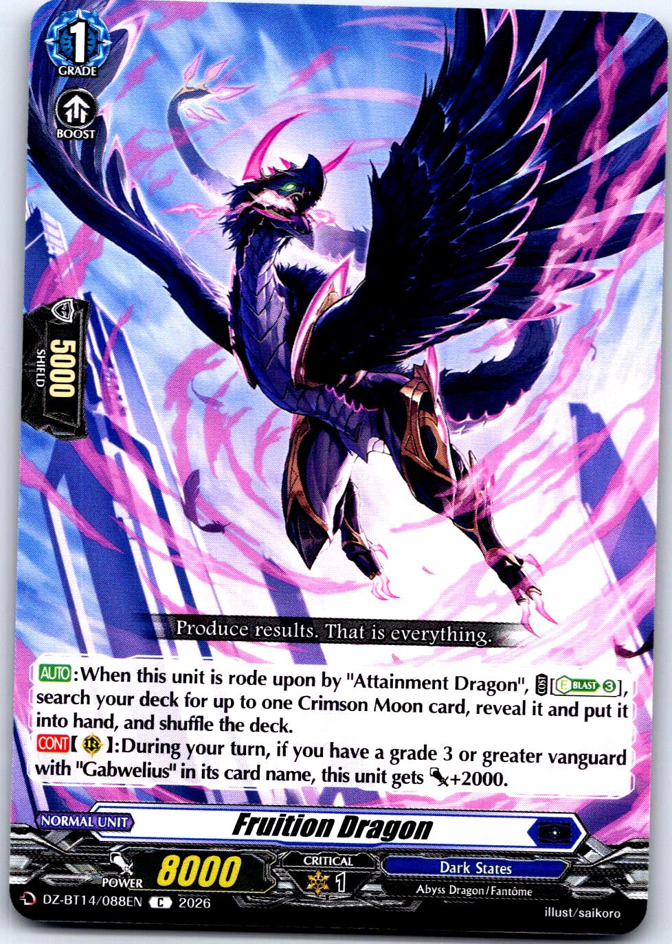 FRUITION DRAGON DZ-BT14/088EN C CARDFIGHT!! VANGUARD LP