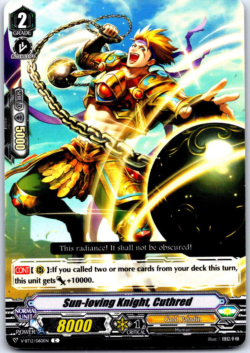 SUN-LOVING KNIGHT, CUTHRED V-BT12/060EN C CARDFIGHT!! VANGUARD MP