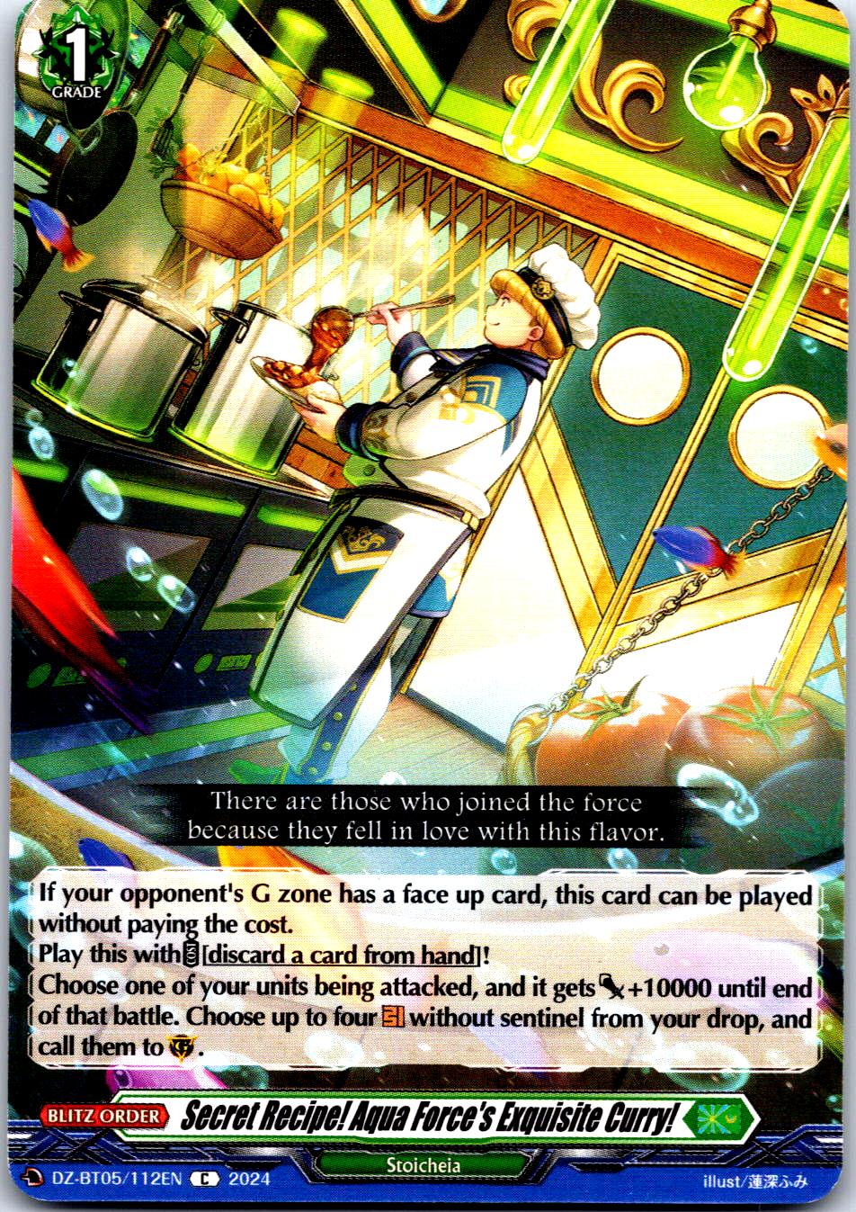 SECRET RECIPE! AQUA FORCE'S EXQUISITE CURRY! DZ-BT05/112EN CARDFIGHT VANGUARD MP